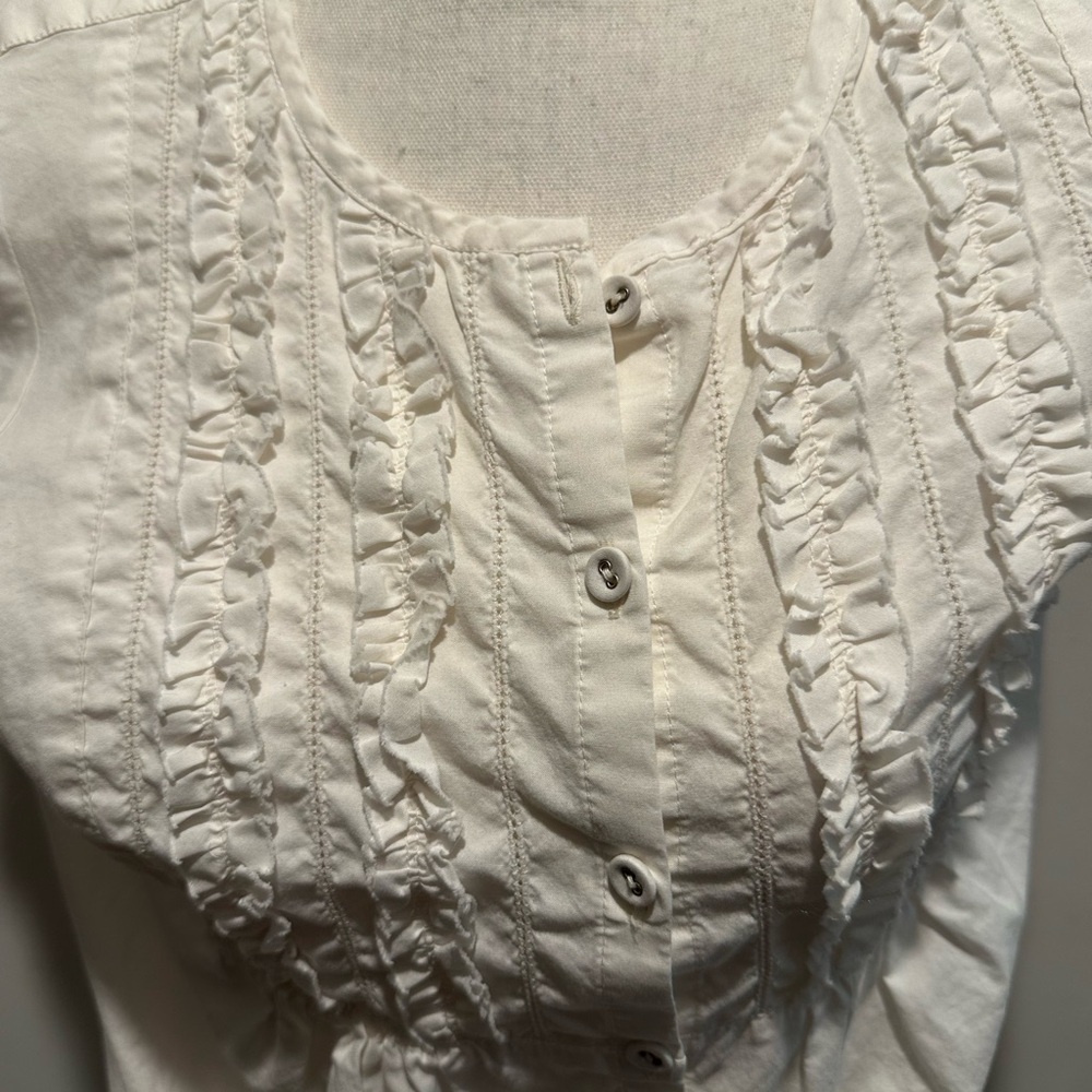 GAP White Ruffled Blouse - Picture 2 of 5